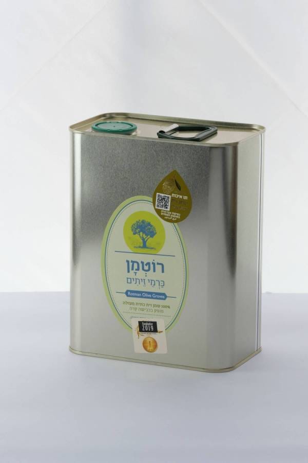 פח שמן זית 2 ליטר כתית מעולה, זן ברנע